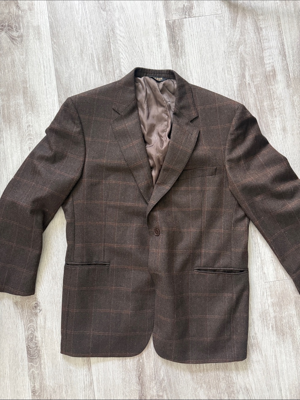 JOS. A. BANK signature gold brown wool cashmere overcoat blazer L